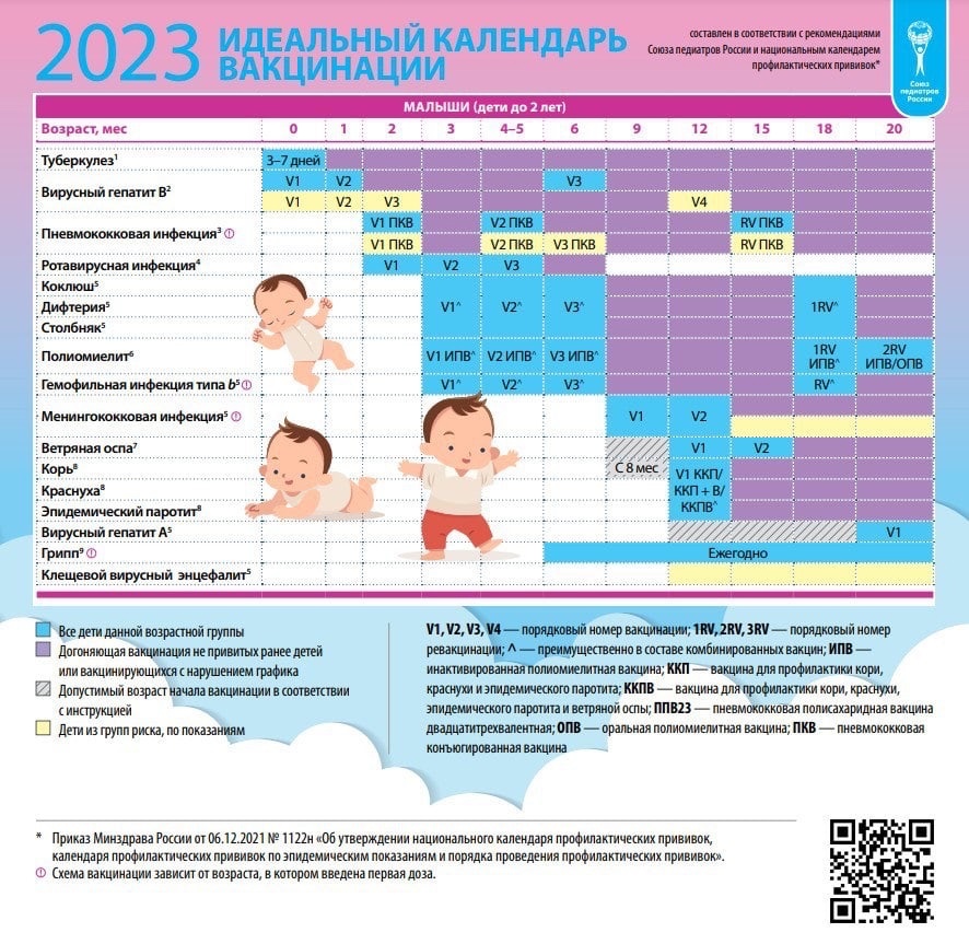прививочный календарь для детей 2023